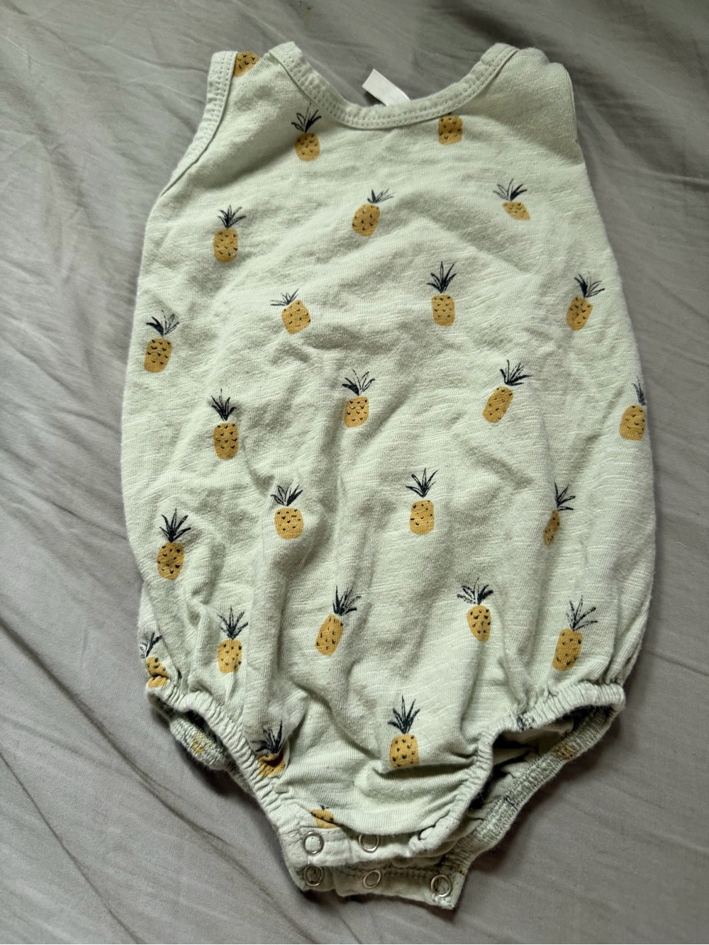 Rylee + Cru Pineapple Print One-Piece in Light Mint and Yellow bubble romper